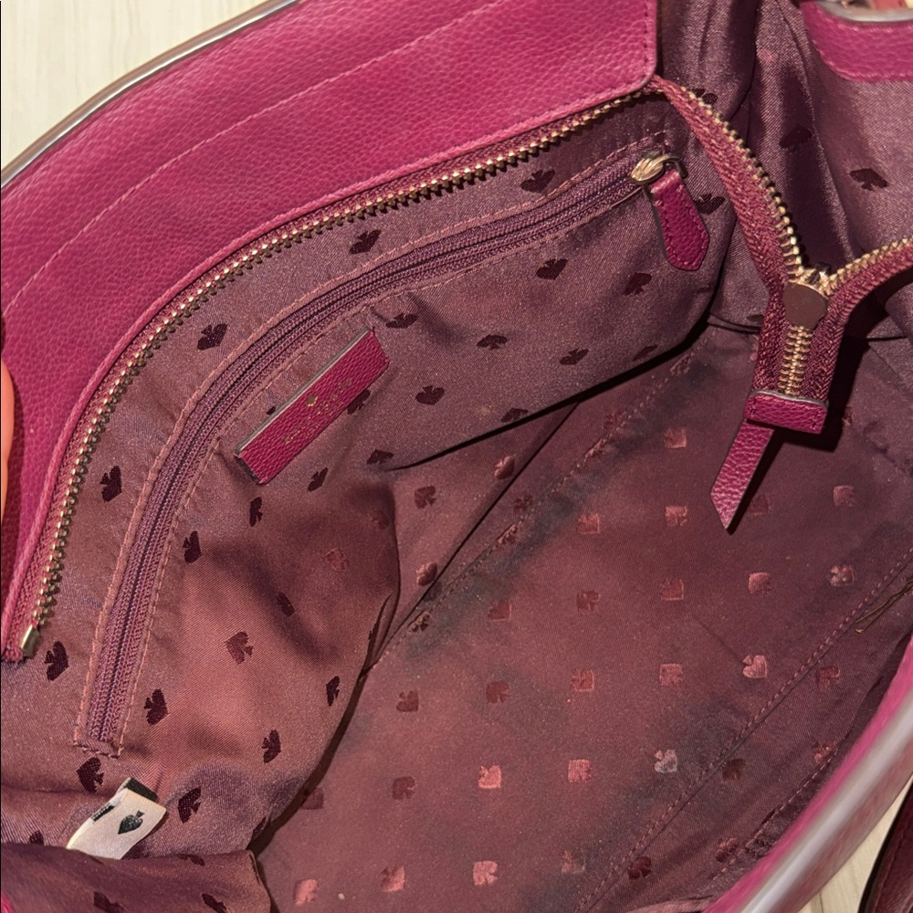 kate spade burgundy leather shoulder bag - Picture 7 of 7